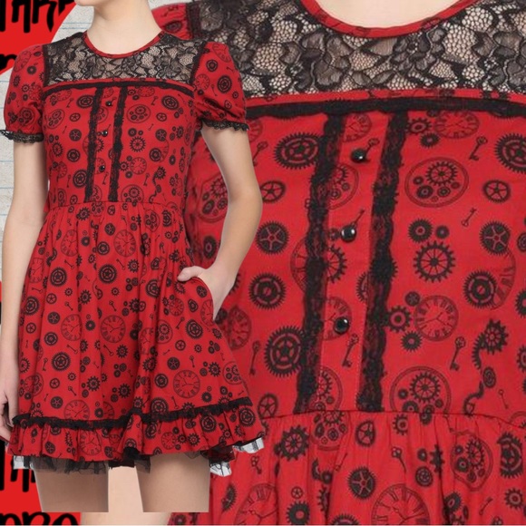 Hot Topic Steampunk Lolita Dress, 2X, Ruffle & Panel Lace Accents- NWT - Picture 3 of 6
